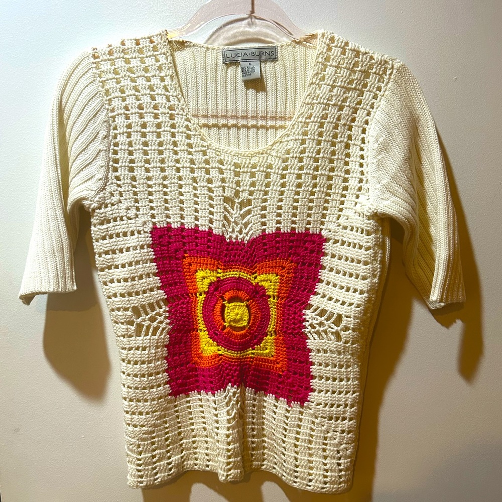 Knitted Short Sleeve Sweater